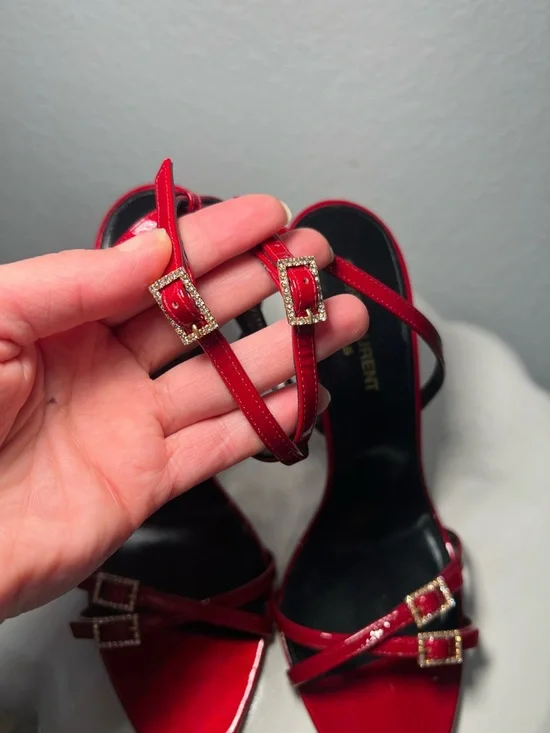 Saint Laurent 110mm Nuit sandals in Tibet Ted - Picture 8 of 17